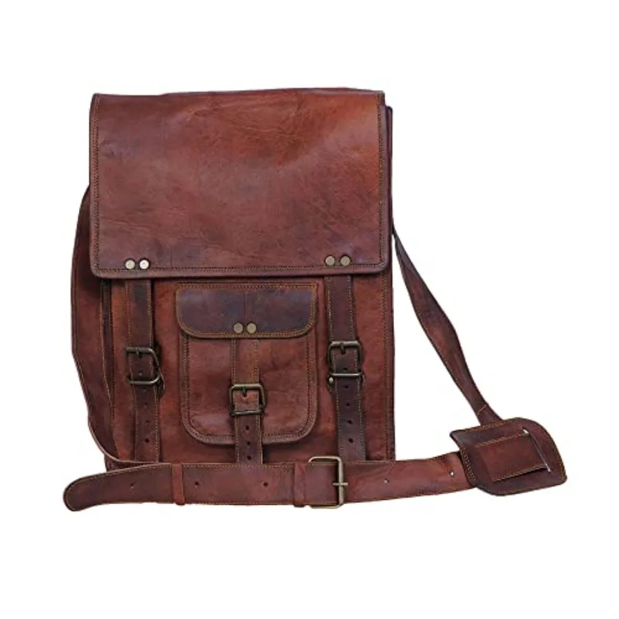 

Leather crossbody bag messenger satchel tablet bag 11 Inch for men and women