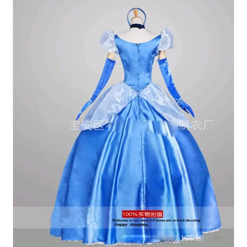 Adult cosplay party costume Cinderella fairy princess dress blue princess dresses