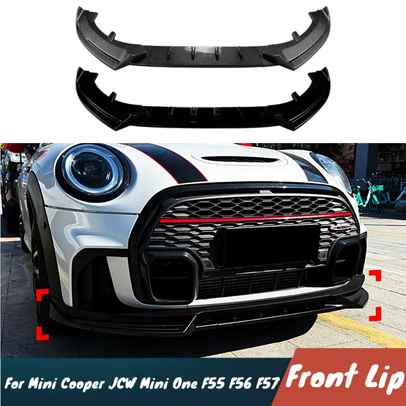 For Mini Cooper JCW Mini One F55 F56 F57 2022-2023 Car Front Bumper Splitter Lip Chin Spoiler BodyKit Guard Exterior Accessories