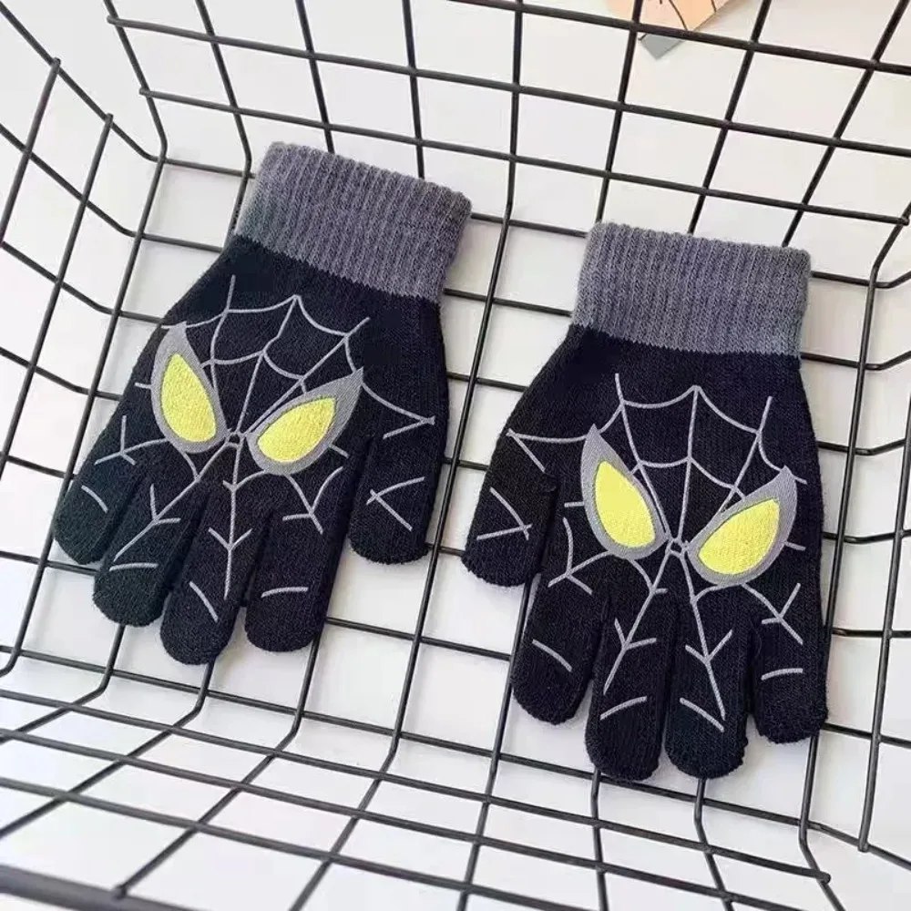 Halloween Spiderman Kinder Warme Handschuhe Cartoon Druck Handschuhe Mode Jungen Mädchen Winter Fäustlinge Weihnachtsgeschenke 5-10Y