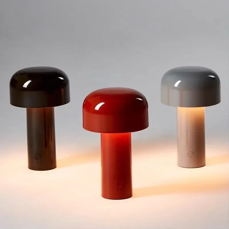 Lámpara LED de mesa con forma de seta colorida y creativa, moderna, con carga USB, para dormitorio, mesita de noche, estudio, lámparas de lectura,