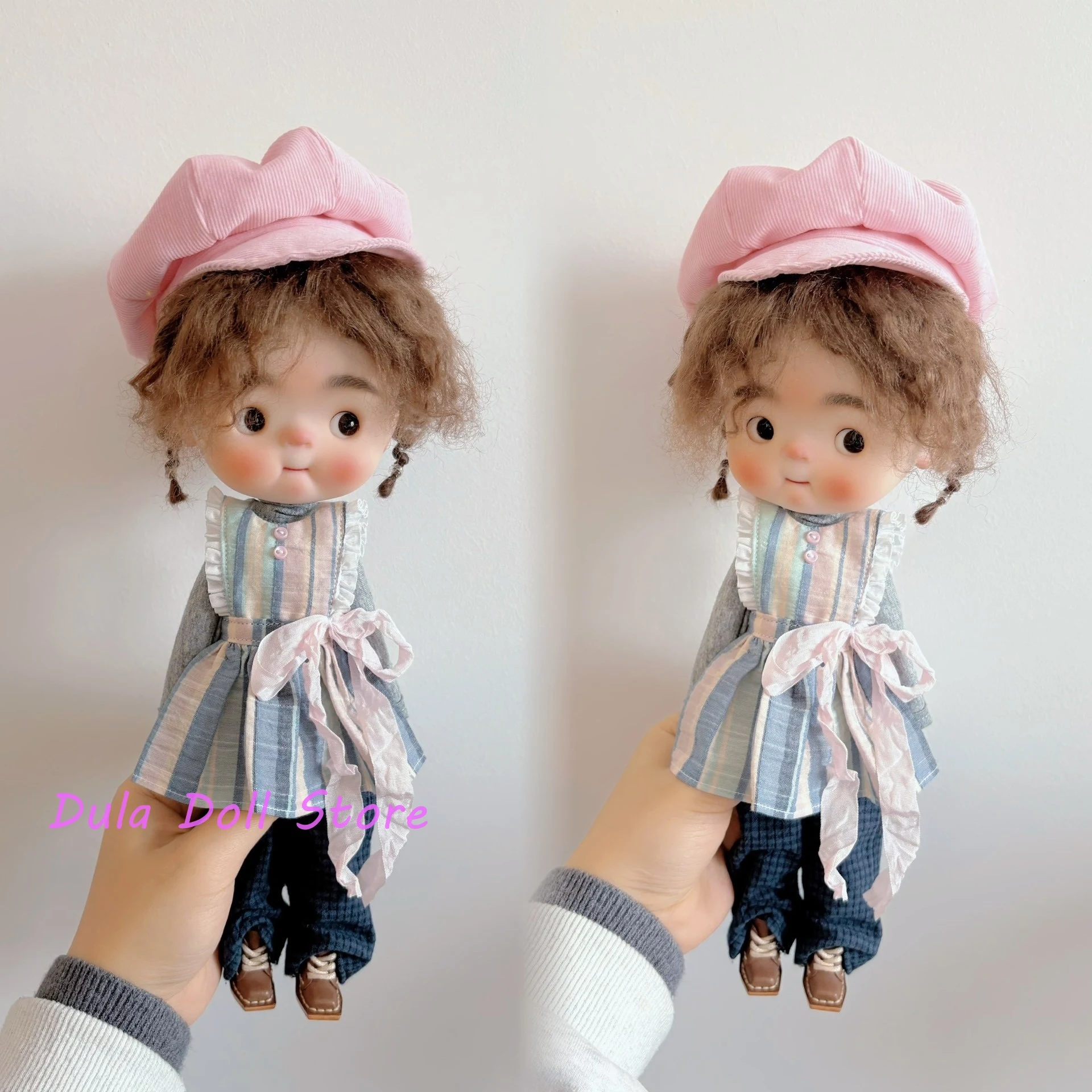 

2026 Dula Doll Clothes Powder blue flat bib skirt dark blue flared pants set Blythe ob24 ob22 ICY JerryB 1/6 Doll Accessories