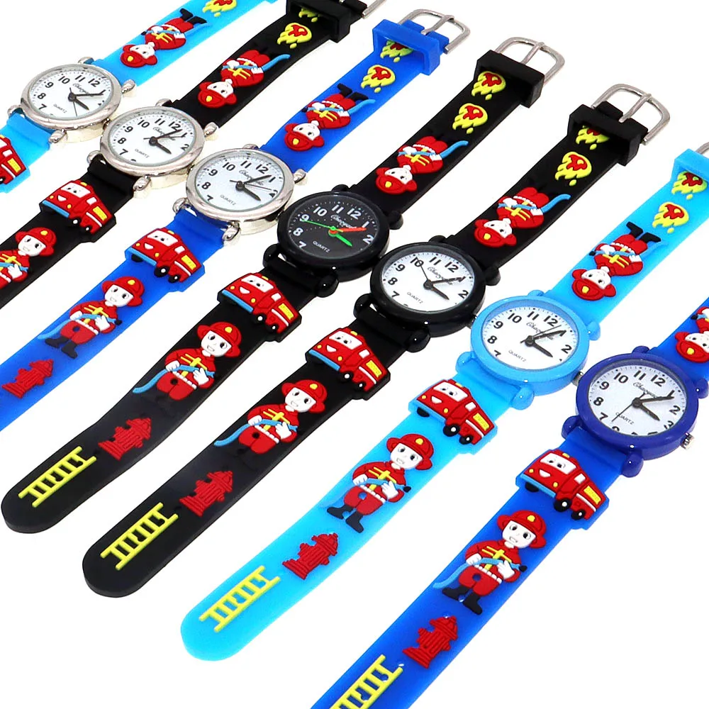 7Pcs Kids Quartz Watches Digital Waterproof Silicone Strap Clocks for Boys Students Watch