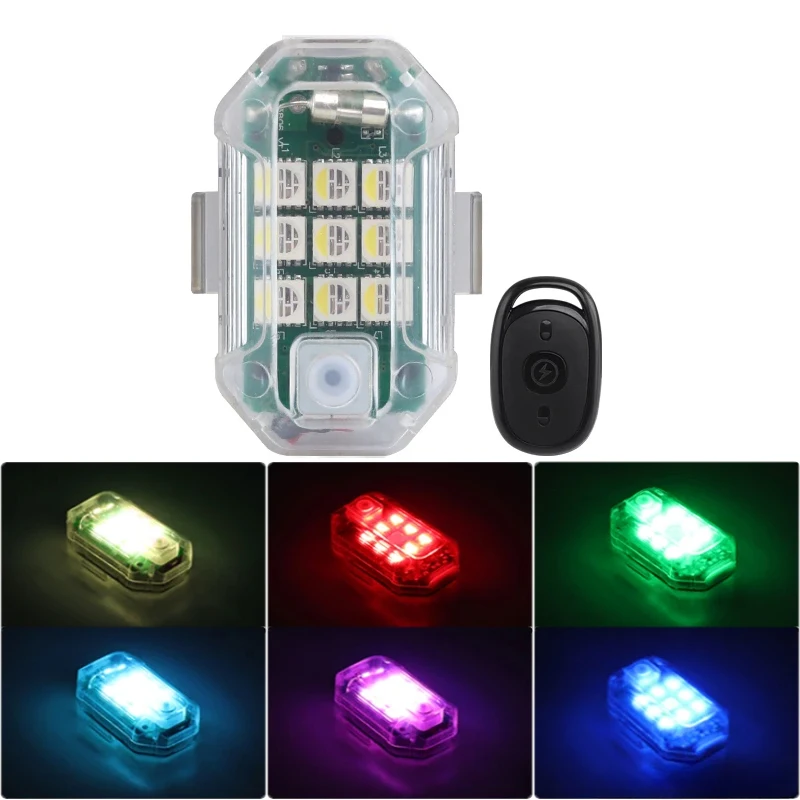 

Wireless Control LED Strobe Light Car/Motorcycle Warning Lamp Prevent Collision Safe Night Driving 350mAh Rechargeable
