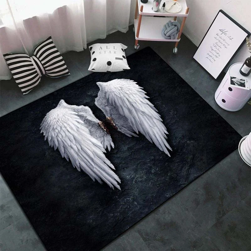 Angel Wings Carpet for Living Room Home Decoration Sofa Table Large Area Rugs Bedroom Bedside Floor Mat Bathroom Door Mat