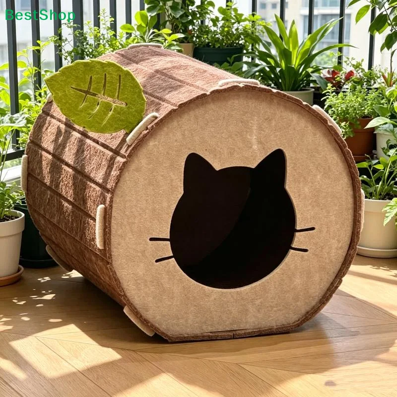 【Q】洗濯可能なフェルト製猫用ベッド。可愛らしい木の切り株の - Interior Design Warm のレビューと価格