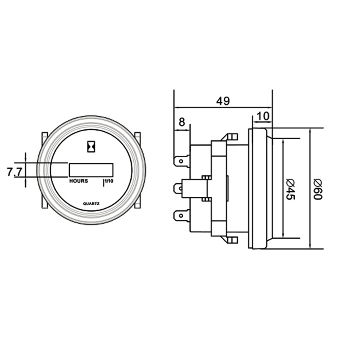 

Digital Hour Meter Resettable Total Running Hours Data Storage For Lawn Mower Tractor Generator Golf Cart Marine ATV