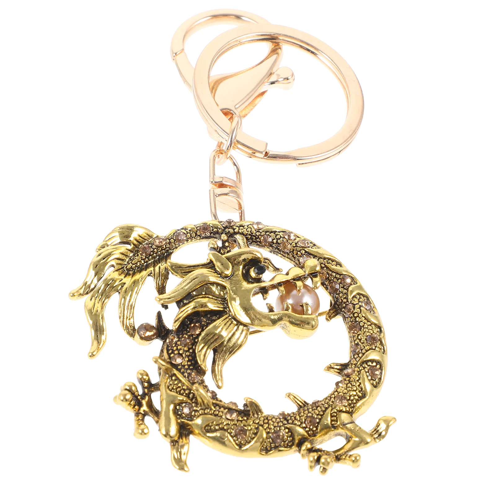 Cute Keychain Metal Dragon Ring Christmas Bag Charms Rabbit Foot Keychains Alloy