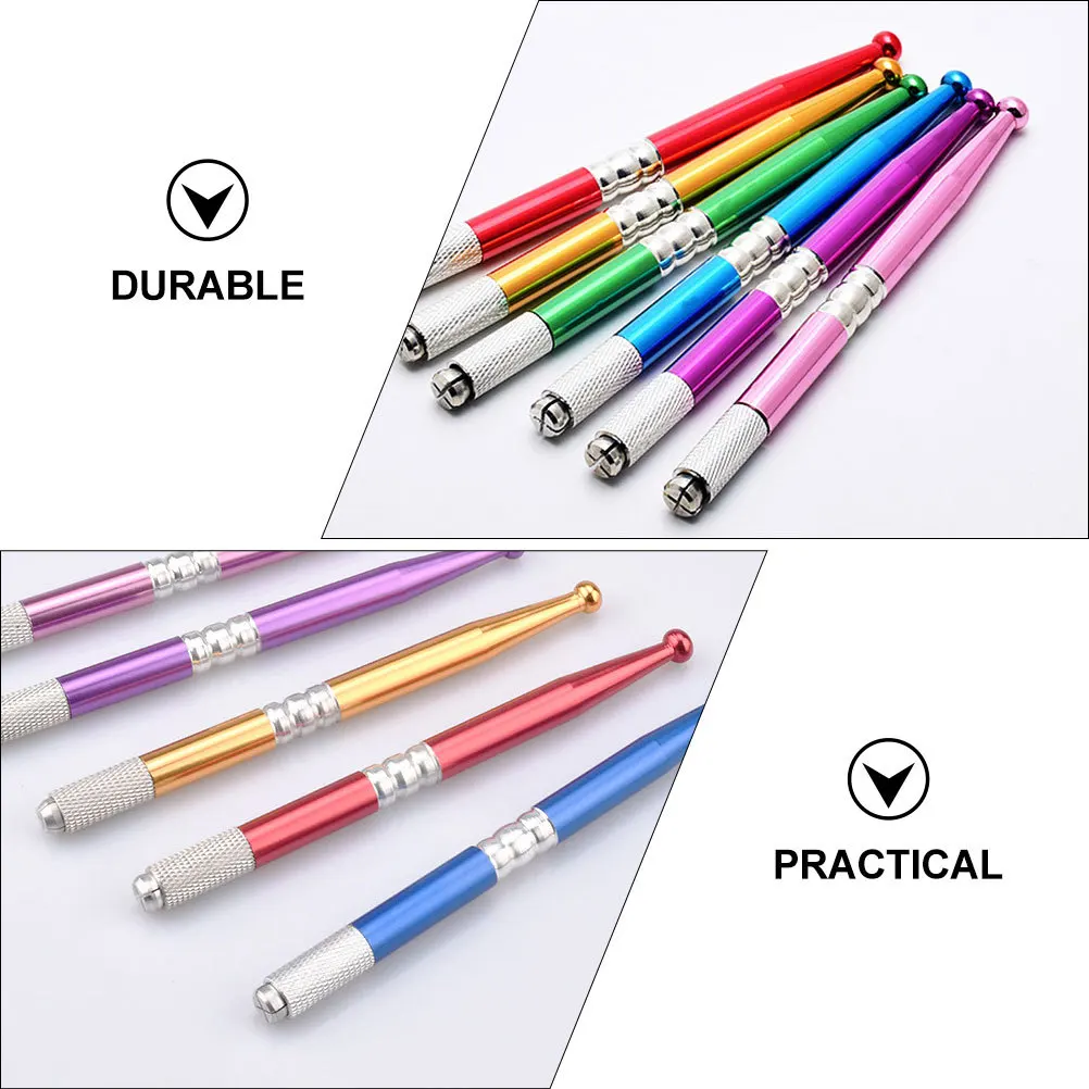 

6Pcs Embroidered Manual Pen Professional Eyebrow Tattoo Tools Smooth Grip Makeup Supplies Permanent Eyebrow Pencil