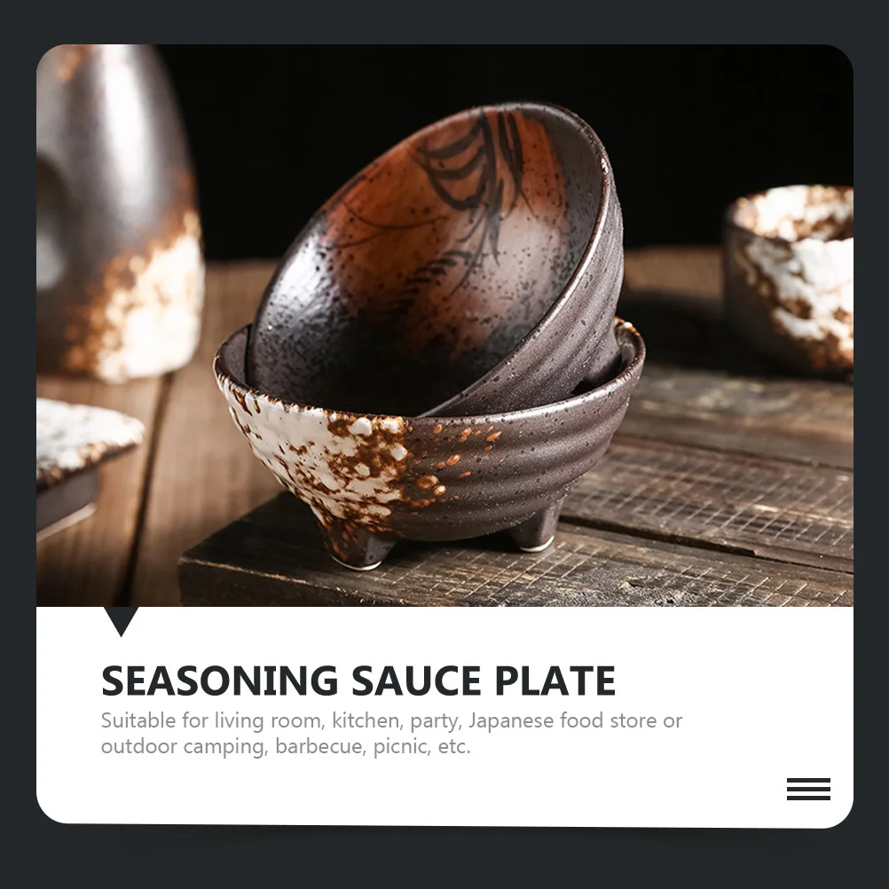 

4Pcs Ceramic Sushi Plates Sauce Dipping Plate Assorted Color Healthy Safe Practical Kitchen Supplies Sushi Dish