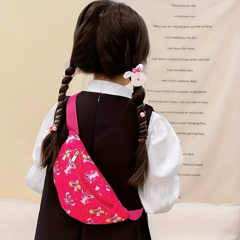 

Stitch Waist Bag Wholesale Adjustable Cartoon Disney Boys Girls Crossbody Zipper Storage Small Backpack Printed Pattern Cute Gif