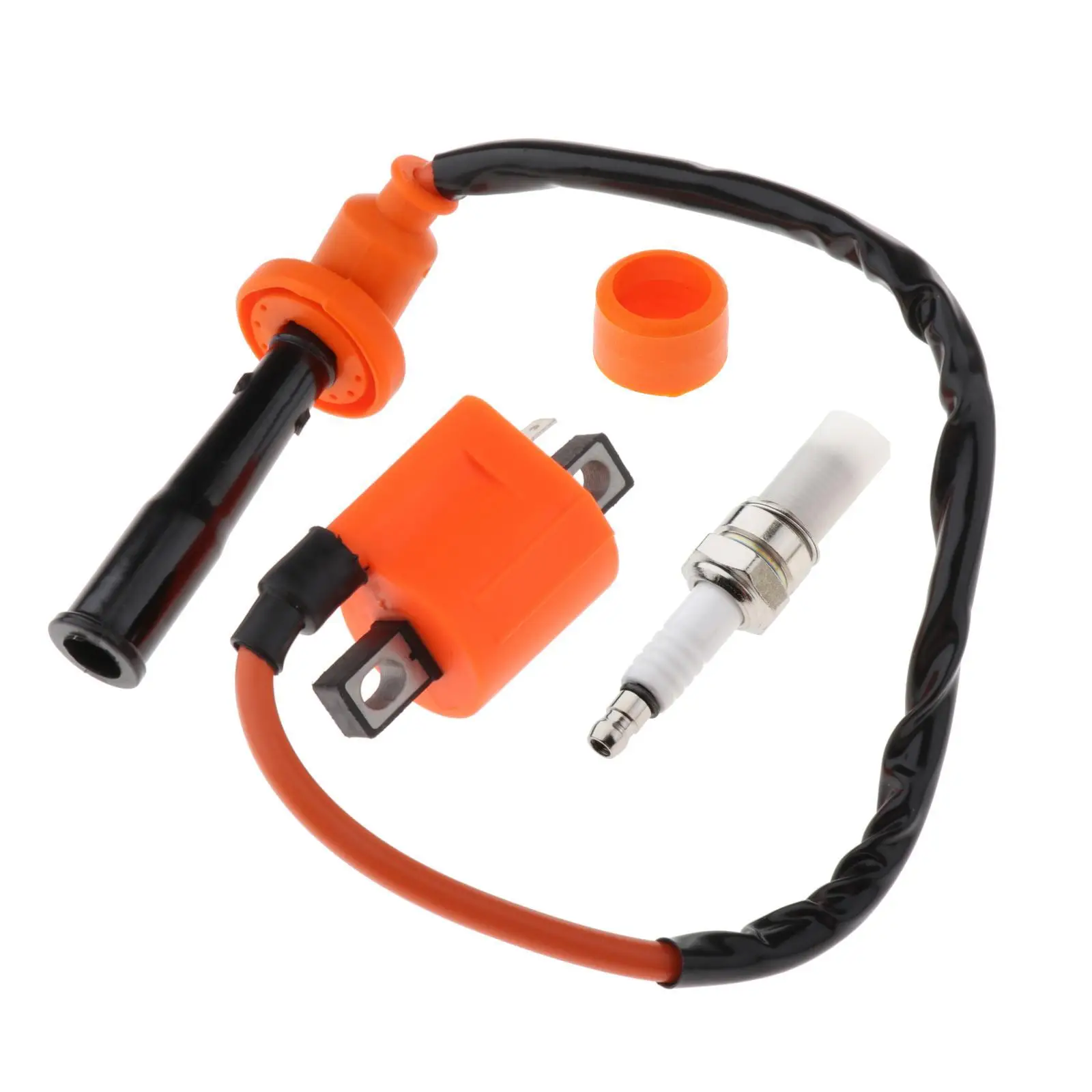 ATV UTV Ignition Coil W/ Spark Plug, Orange for LTZ400 2003-2013 Replaces 33410-09F00