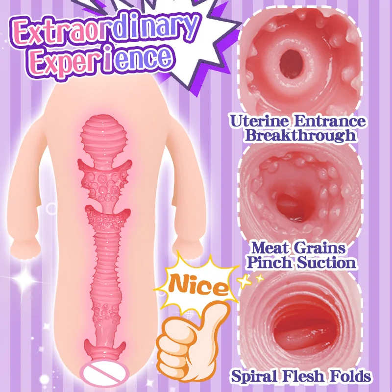 Artificial Vagina Real Uterus Male Masturbator Cup Anime Pocket Pussy Adult Supplies Erotic Womb Model Sex Toys for Men 18+ 2