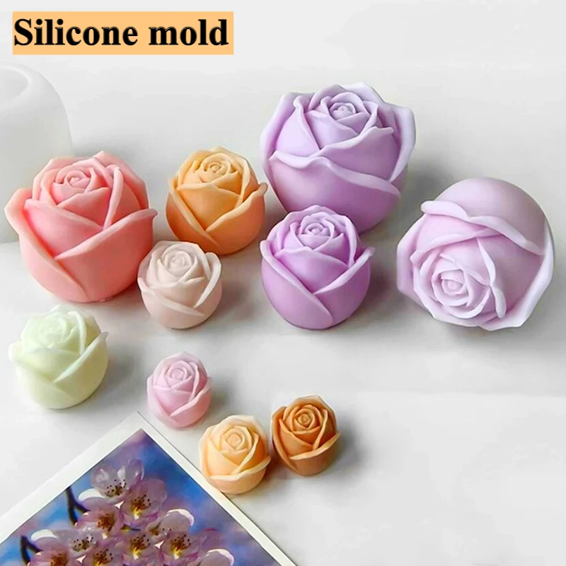 1pc Rose Blume Silikon Form DIY Blume Kerze Seife Gips Handwerk Form Schokolade Backen Eis, Der Werkzeug Valentinstag geschenk