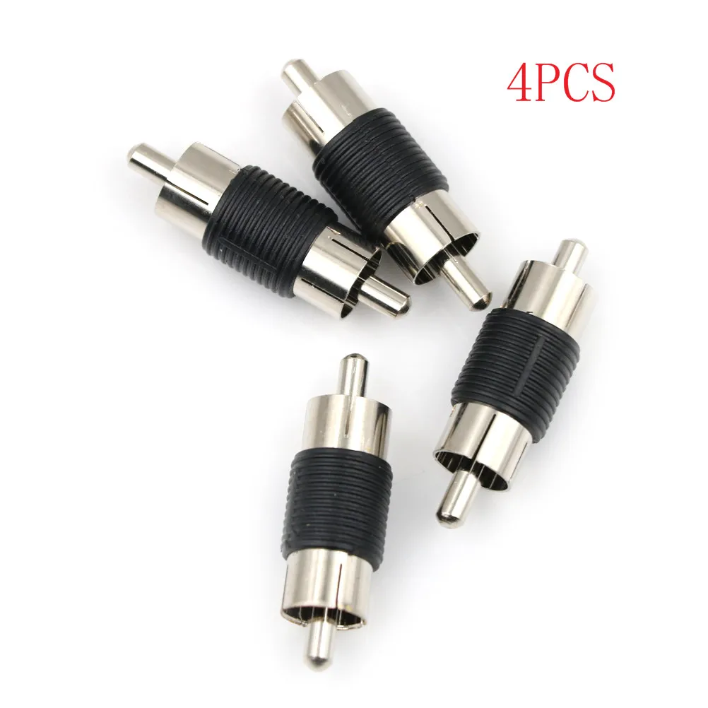 

4Pcs/set Straight Shape RCA Male To Male RCA Coupler Connector Adapter
