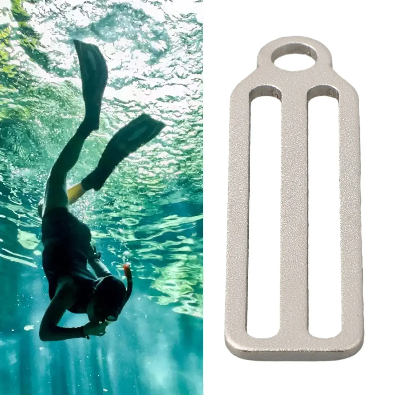 Dive Gear Attachment, Stainless Steel Weight Belt Slide Buckle, Lightweight and Portable, Prevents Accidental Release