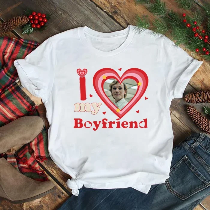 I Love My Hot Boyfriend T-Shirt Funny Couple Graphic T Shirt Men BF Gifts Casual Sport Streetwear Adult Ropa Hombre