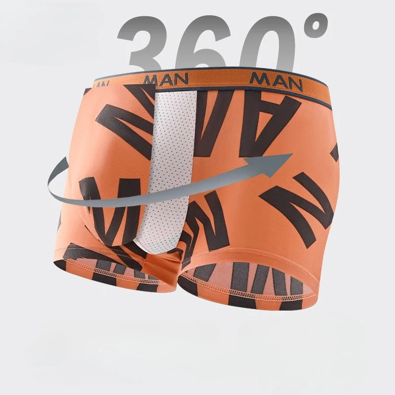 Men's Ice Silk Underwear Boys Students Seamless Boxers Summer Breathable Youth Trend Boxer Shorts Smooth and Soft Quick-dry