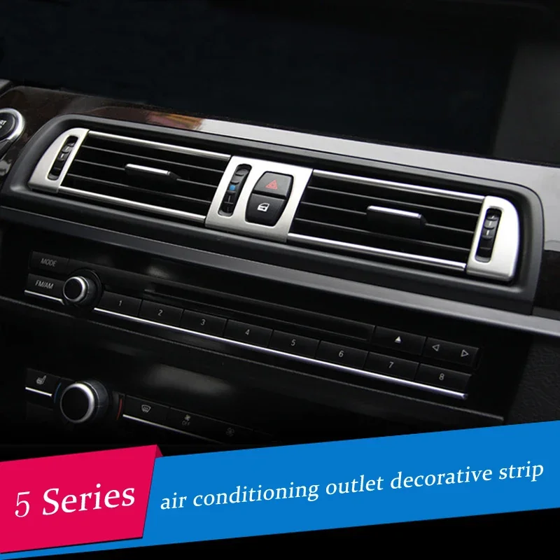 Car Styling Console Multimedia AC CD Panel Decoration Frame Cover Trim Strip Sticker For BMW 5 Series F10 Interior Accessories