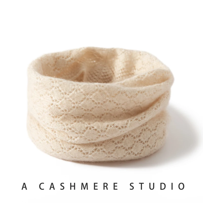 

Autumn and Winter New 100% Cashmere Neck Cover Knitted Scarf Warm Hollow Men's and Women's Fake Collar, Versatile Neck Protectio