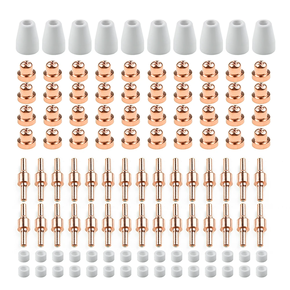 

85pcs LG-40 PT-31 Air Plasma Cutting Cutter Consumables CUT-40 CUT-50D CT-312 30Tips+15Electrode+10Shield Cups+30Swirling Rings