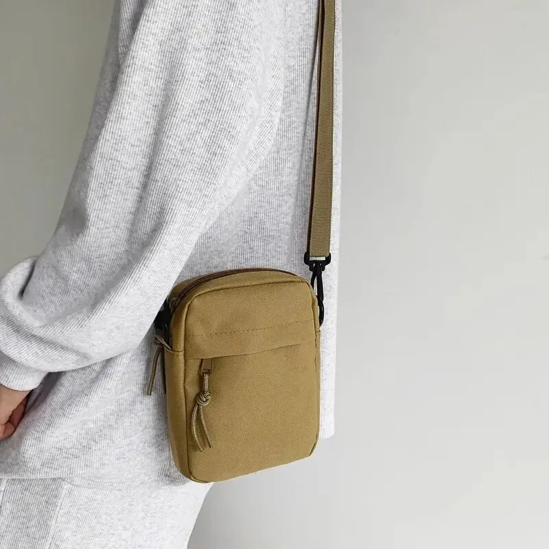 Messenger Sling Bags For Men Casual Canvas Small Zipper Crossbody Pouch Simple Small Crossbody Shoulder Bag Men Bag