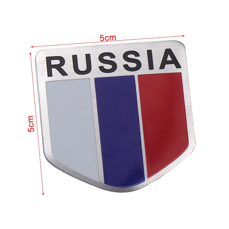 3D Shield Aluminum Germany Canada EU Turkey Malaysia Russia Korea Australia Flag Emblems Badge Car Tail Trunk Body Decor Sticker