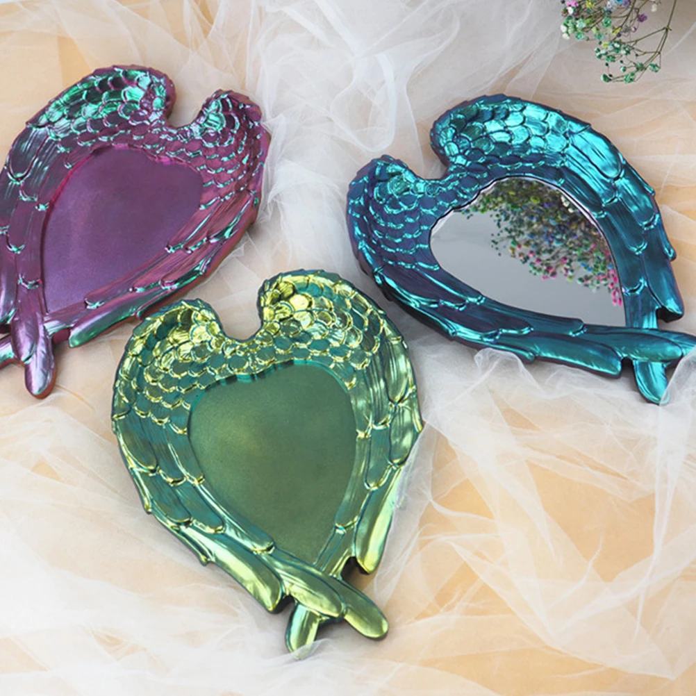 

Love Mirror Mold DIY Epoxy Resin Crystal Mould Wings Tray Making Tool Stand Silicone Gift Heart