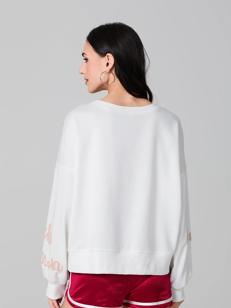 Sudadera de fútbol para mujer, jersey de manga larga con cuello redondo, ropa de calle informal