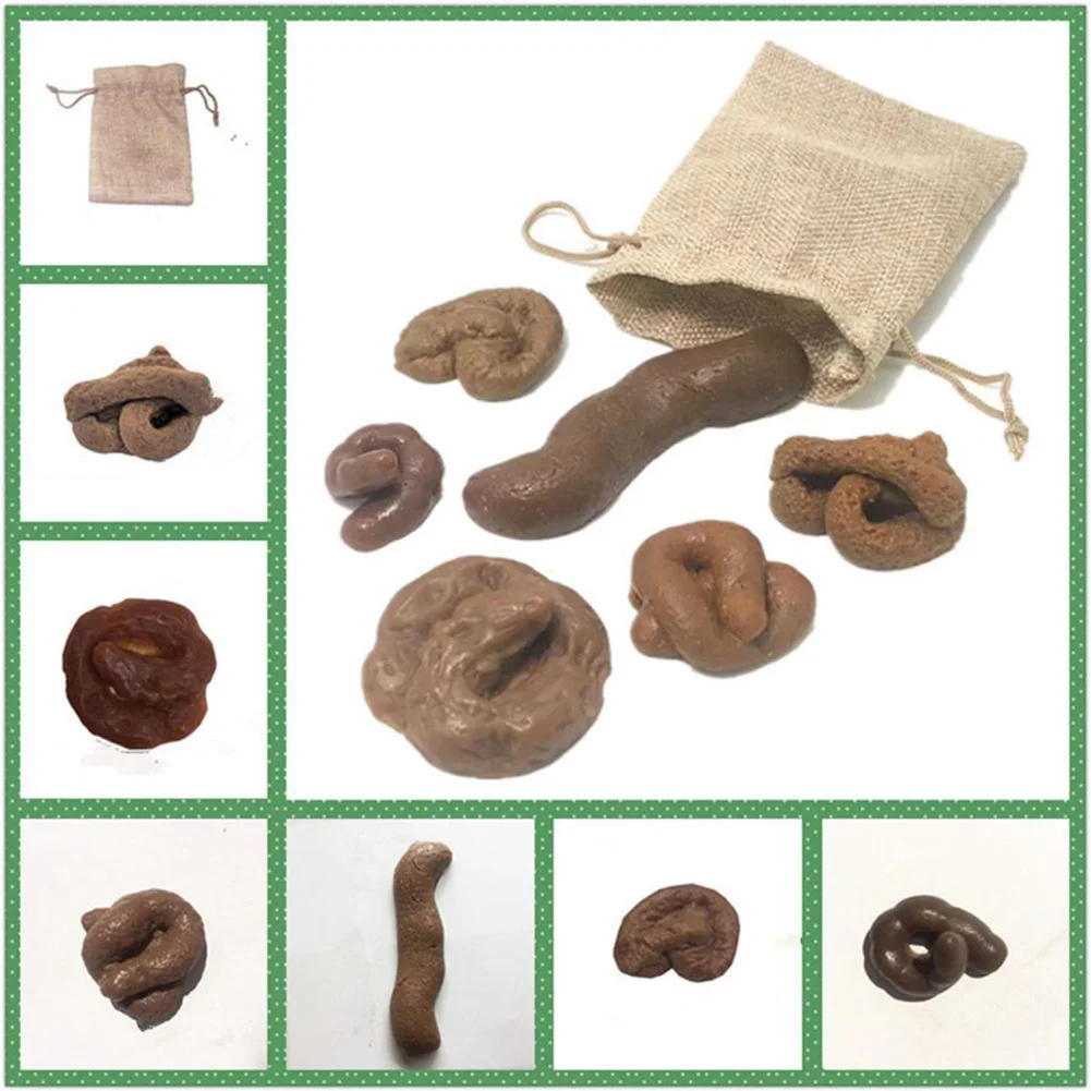 6Pcs/Set Poop Prank Toy Different Shapes Simulation Poop Poop Toys Fake Poop Feces Pranks Gag Gift for Halloween April Fools Day