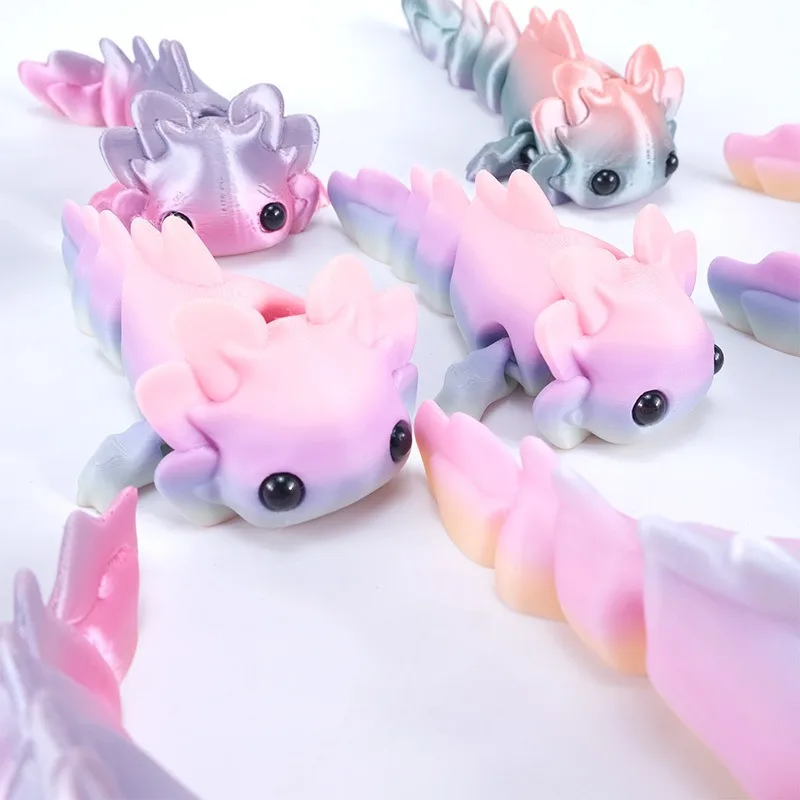 크리 에이 티브 3D 인쇄 해양 동물 그림 장난감 귀여운 도마뱀 그림 모델 공동 움직일 수있는 장난감 홈 장식 생일 선물