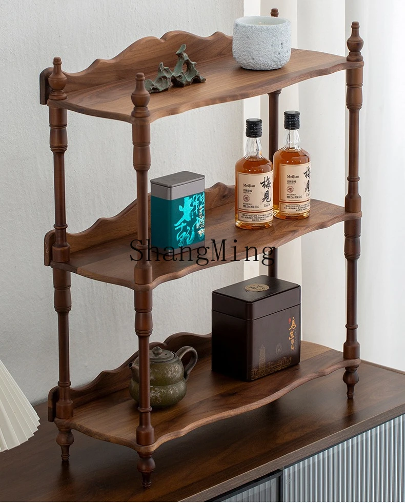 ZYY solid wood countertop rack, perfume jewelry, medieval tea cup holder, coffee cup storage display rack