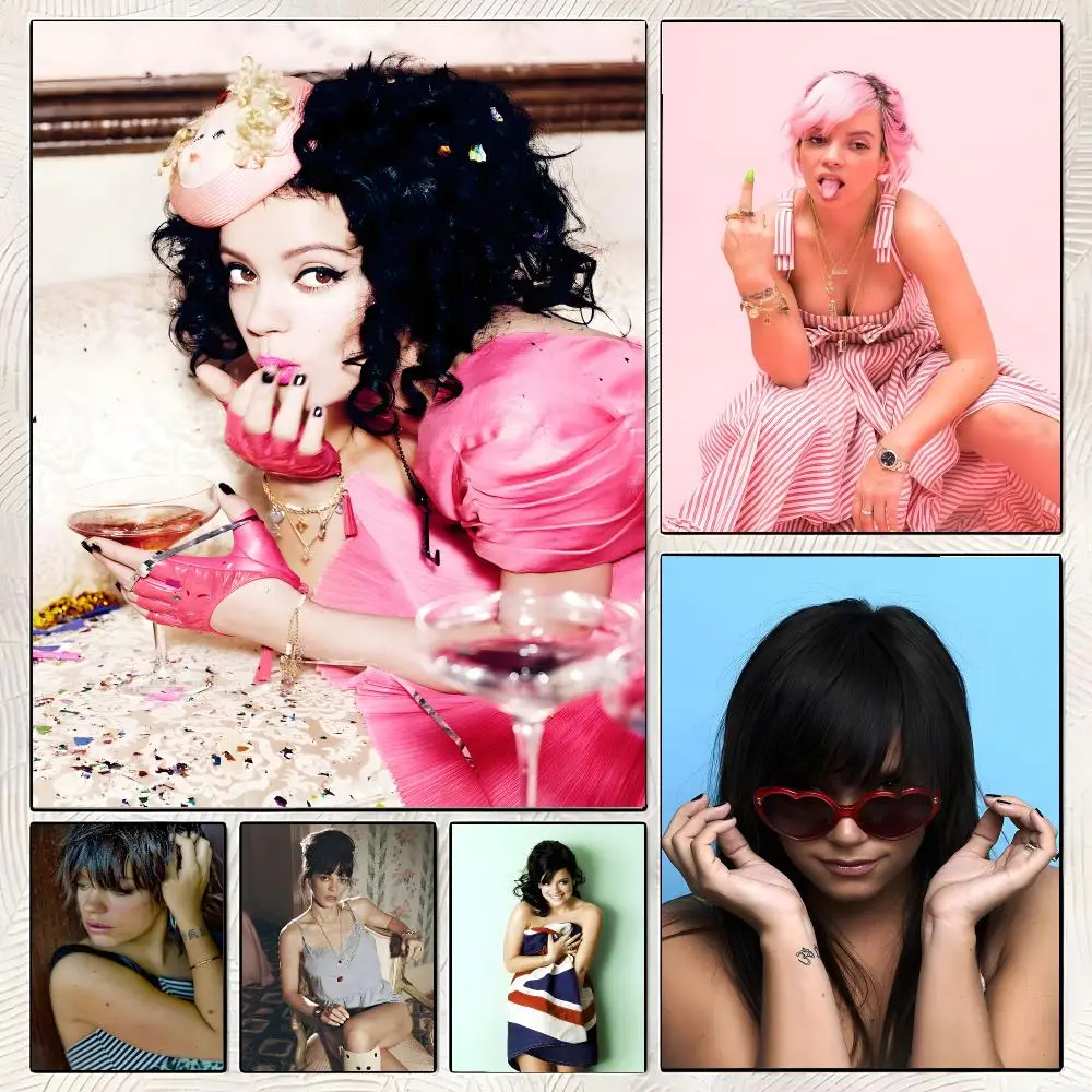 Singer Lily Allen Poster Classic Poster HD Art Sticky Wall Waterproof Home Living Room Bedroom  Aesthetic Decoration