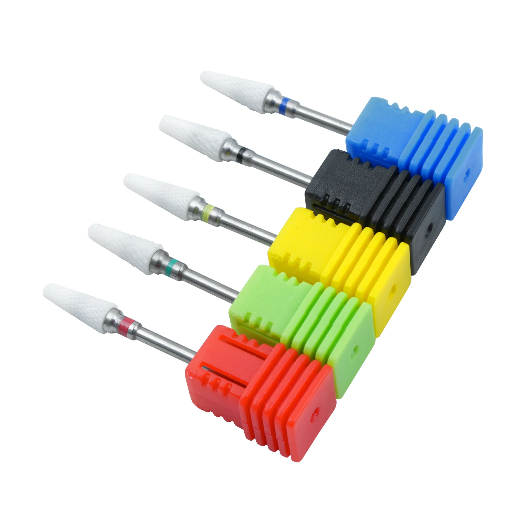 5pcs Kit Hot! Flame Ceramic Nail Drill Bits Milling Cutter For Manicure Nail Supplies Pedicure Nail Files Buffer Nail Art Tools