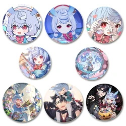 Game Anime Genshin Impact Badge Sigewinne Cute Round Cartoon Pins Handmade Brooches for Backpack Clothes Accessories Gifts