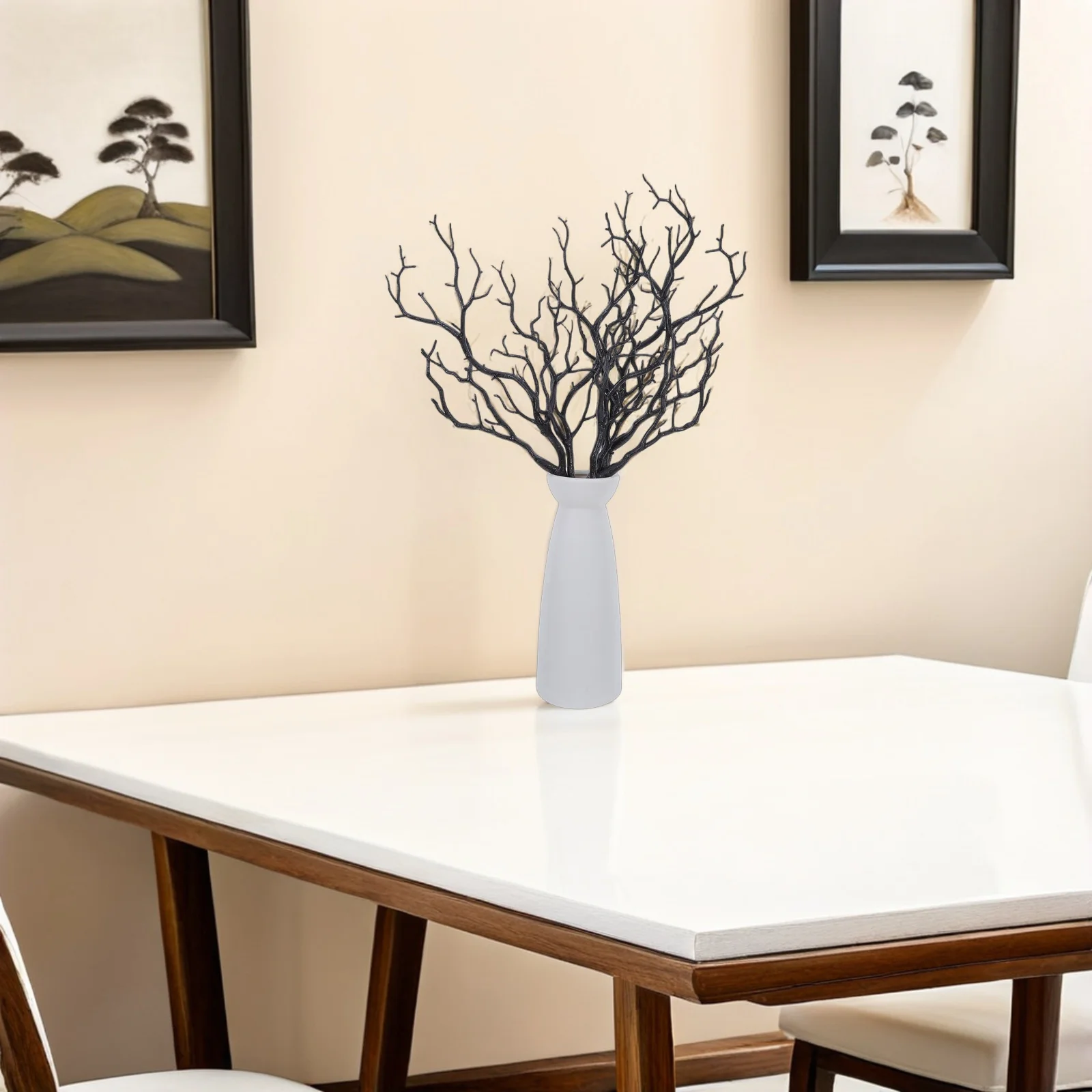 

4pcs 17.29 Inch Artificial Curved Branches Fake Wood Stems For Vase Decor Tall Dried Tree Twigs Tabletop Centerpiece Antler