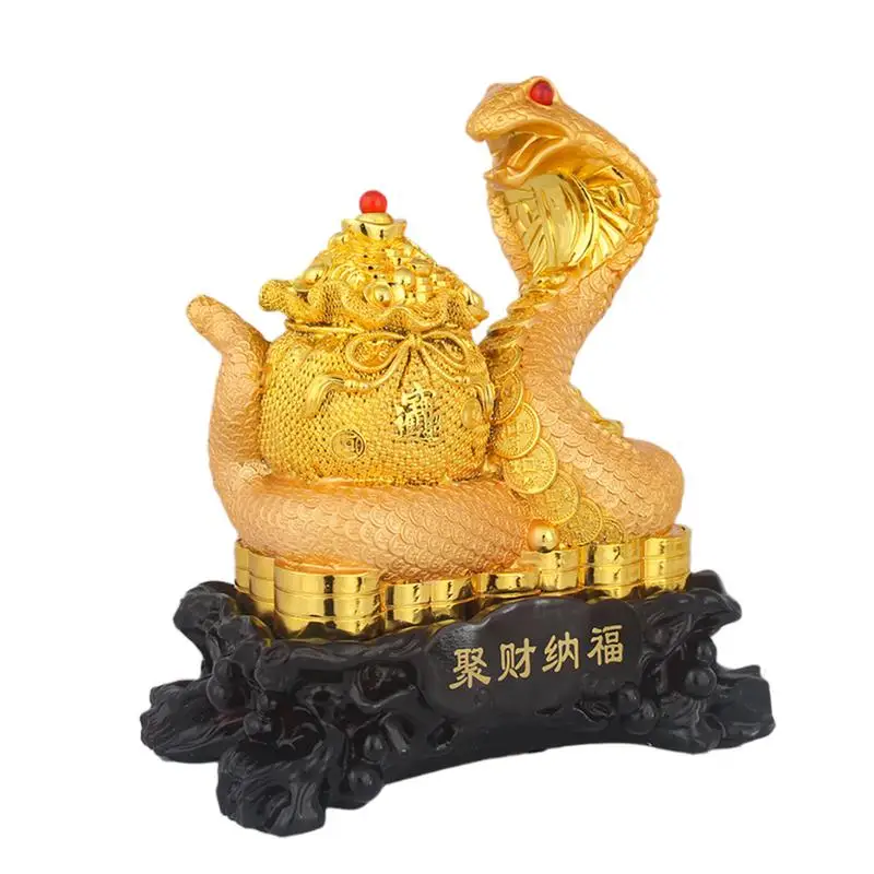 2025 Chinese Snake New Year Ornaments Feng Shui Snake Statue Sculpture Mascot Wealth for Home Office Tabletop Figurines