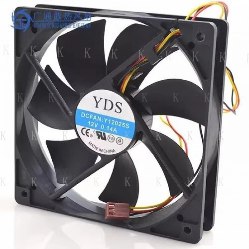 

C FOR YDS Y12025S 12025 DC12V 0.14A 12CM 3-Wire Mute Cooling Fan #A6-35