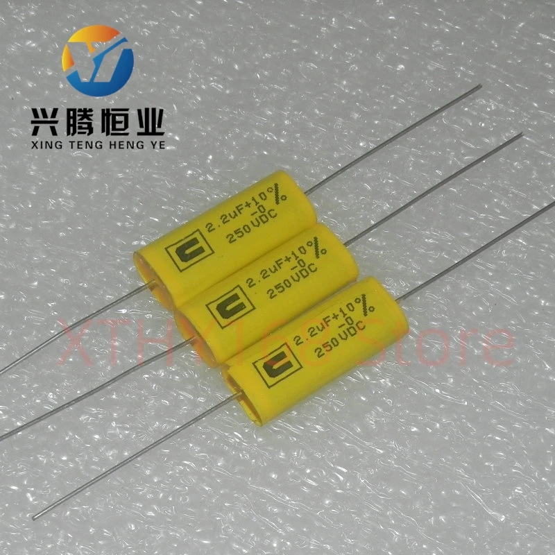 10PCS 250v 225J 2.2UF 250VAC Axial frequency-dividing pole-less film capacitor