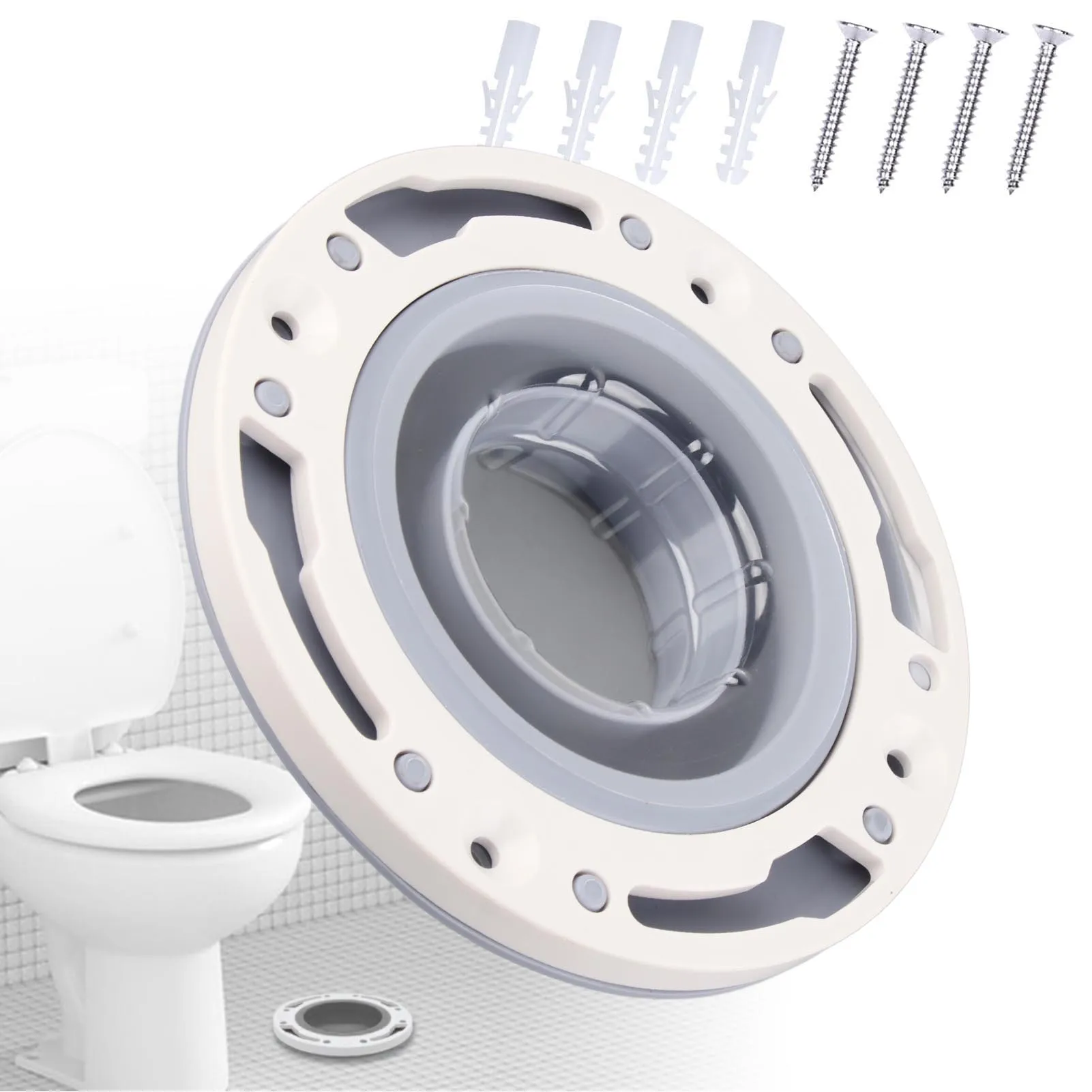 

Toilet Flange Silicone and ABS Gray Universal Toilet Flange Repair Kit Replacement for 4in 5in Special 3in Waste Pipe