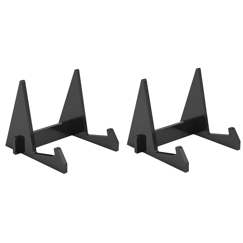 2X Acrylic Display Stand Book Holder Textbook Stands Record Shelf Album Shelf For Displaying Photo Frame Brochure, Black