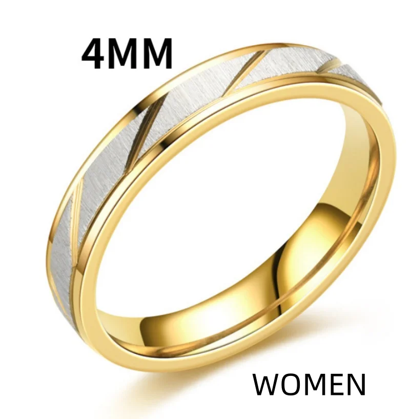 Hot Selling Stainless Steel Gold Color Couple Women's Rings Romantic  Jewelry Gifts Wholesale Size 5-13 ﻿