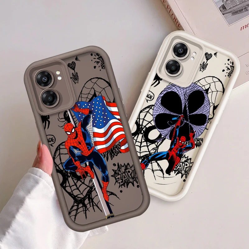 

Marvel Superhero Animation For OPPO A98 A78 A94 A76 A74 A58 A55 4G 5G A9 A53 2020 A36 Eye Ladder Cover Capa Fundas Phone Case