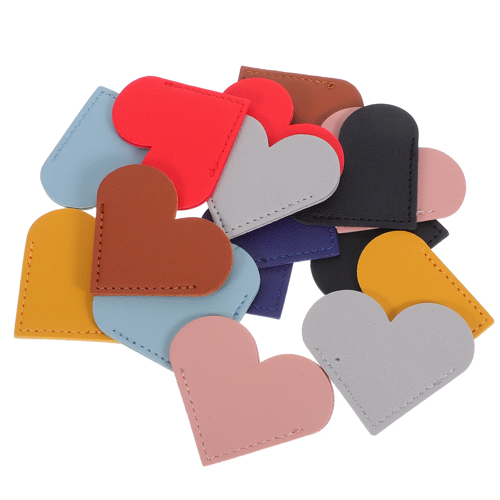 

16Pcs PU Heart Bookmarks Stylish Corner Page Markers for Women Girls Book Reading Lovers Valentine Day Gift Set