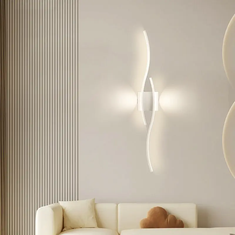 Applique da parete a LED per interni per camera da letto comodino su e giù lampade da parete a LED apparecchi di illuminazione per divano sfondo illuminazione interna nera