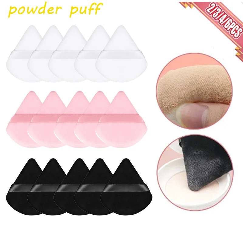 Triangolo piumino da cipria spugna morbida per il trucco del viso occhi Contouring Shadow cosmetico lavabile Mini velluto fondotinta Puff