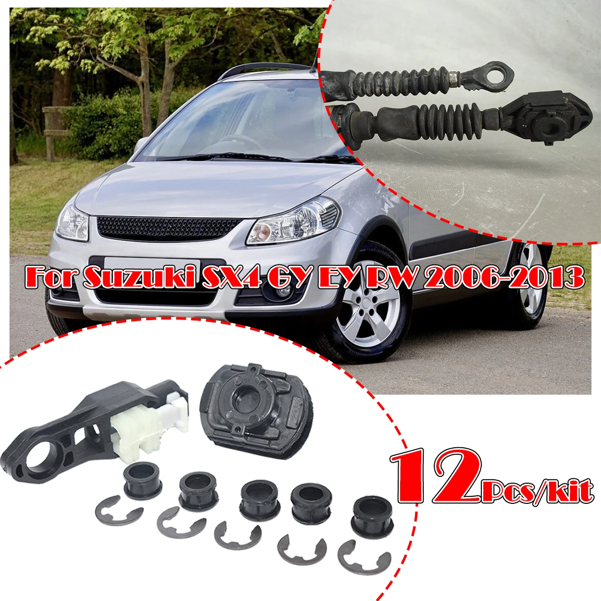 

12pc/kit Gear Shift Cable Linkage Lever End Rod Connect Bushing For Suzuki SX4 GY EY RW 2006-2013 Fiat Sedici 2005-2010 Splash