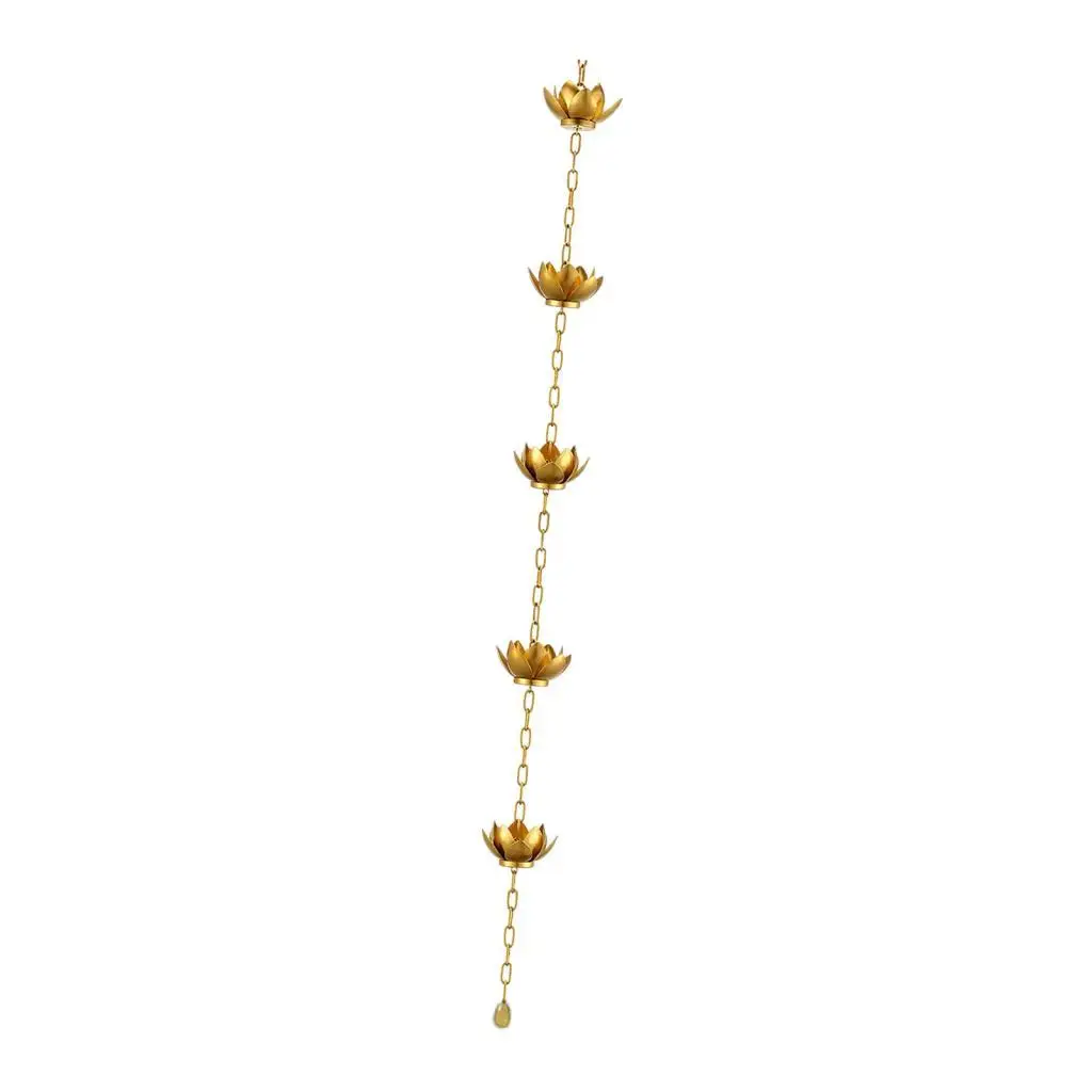 Lotus Cup Rain Chain Iron Gutter Downspout Replacement for Outdoor Awnings Patio Sheds