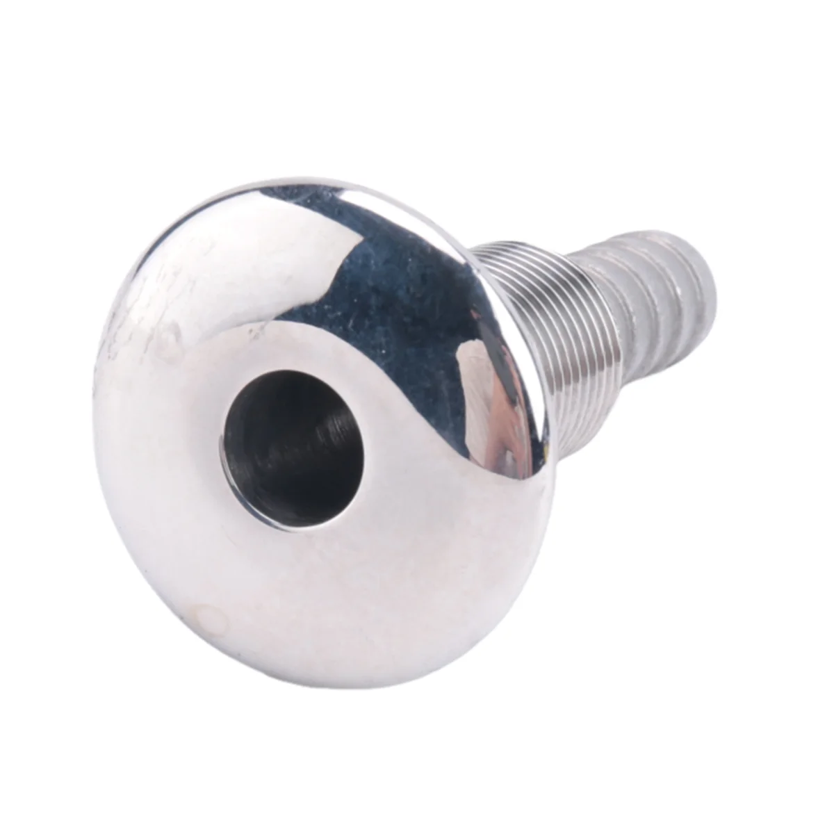 Conector marino caliente, lengüeta para manguera, tubo de drenaje de acero inoxidable a través del casco, conector de drenaje plateado 316 para barco yate 3/8