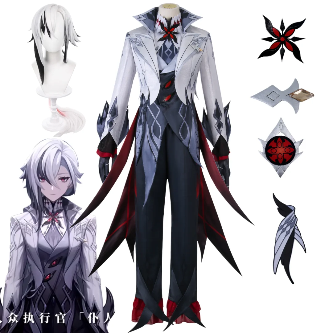 

Genshin Impact Arlecchino Cosplay Costume Wig Peruere The Knave